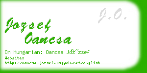 jozsef oancsa business card